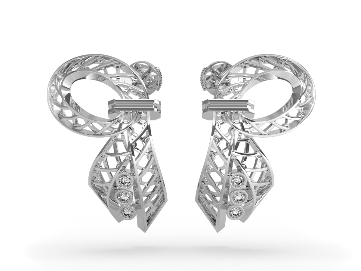 Boucles d'oreilles Jubilé - Diamants blancs – Or blanc 18 carats