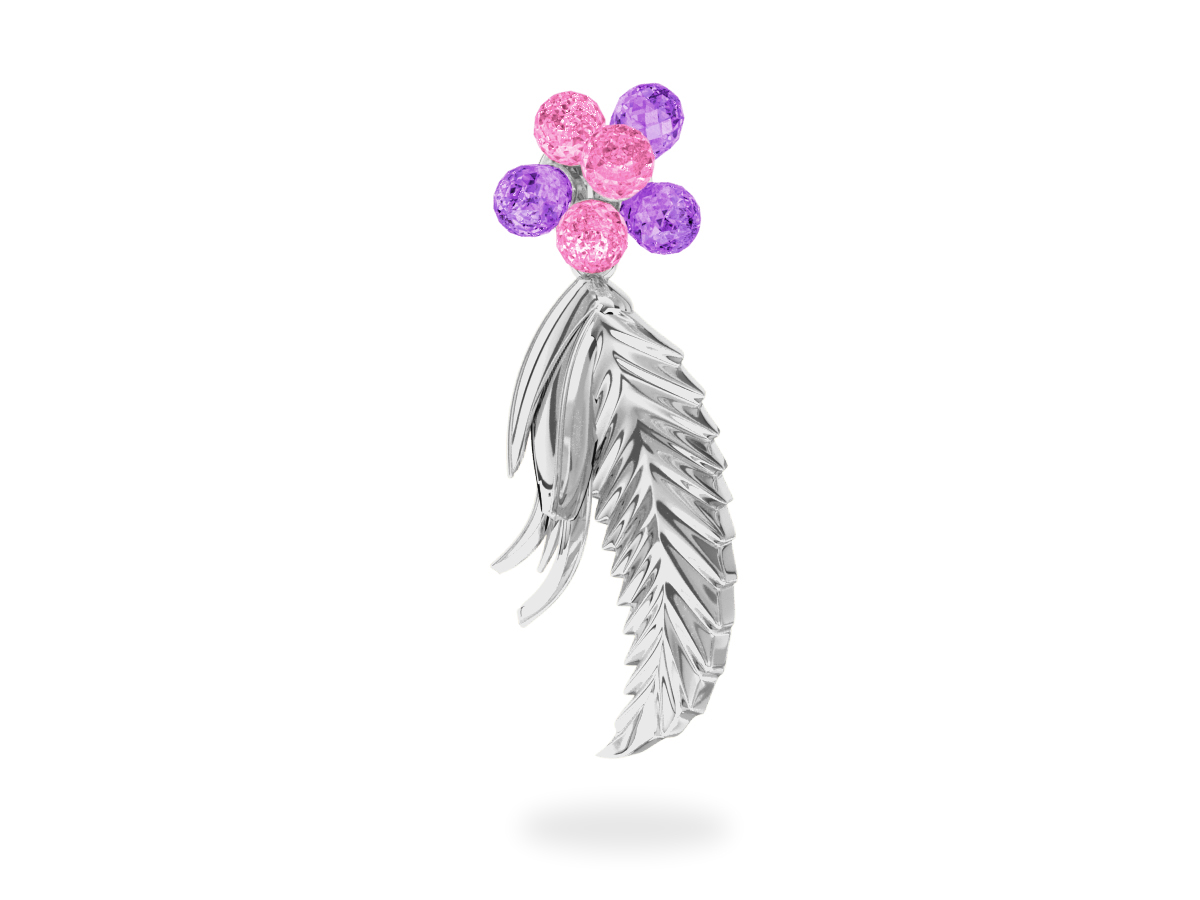 Pendentif Flowers Pink & Purple
- Saphirs Roses & Violets <br/> Or blanc 18 carats