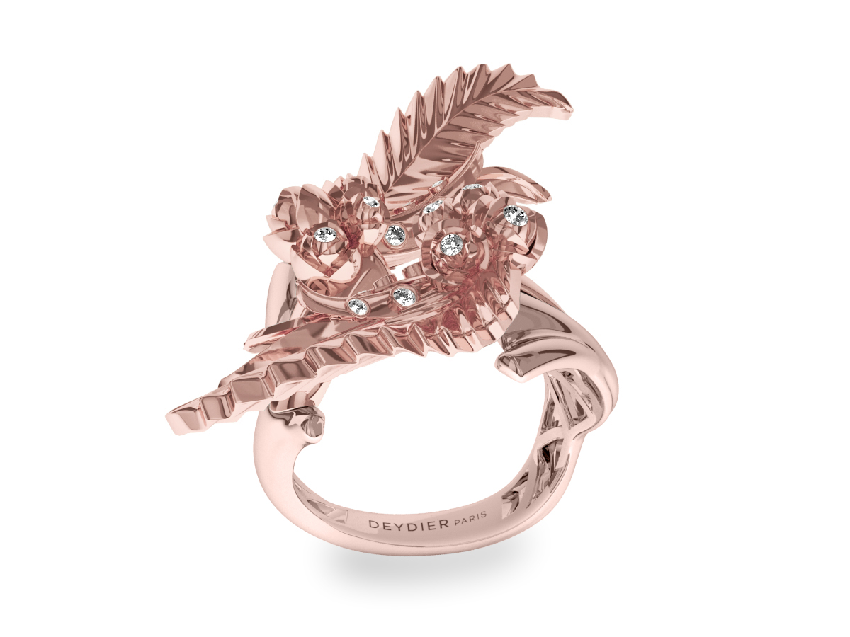 Bague Leaves - Or rose 18 carats - Diamants blancs