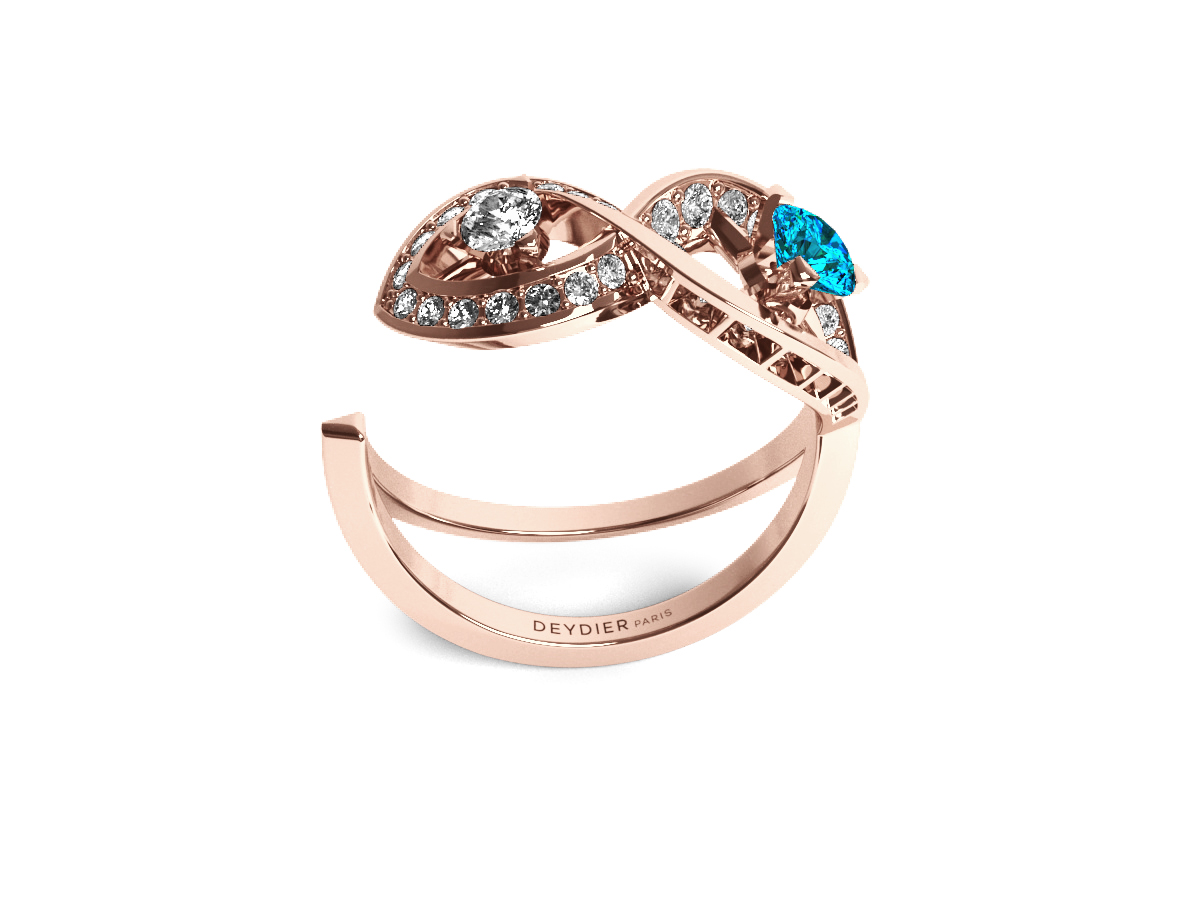 Bague Fairy Tale Infinity - Or Rose 18 carats<br/> Diamants blancs & bleu