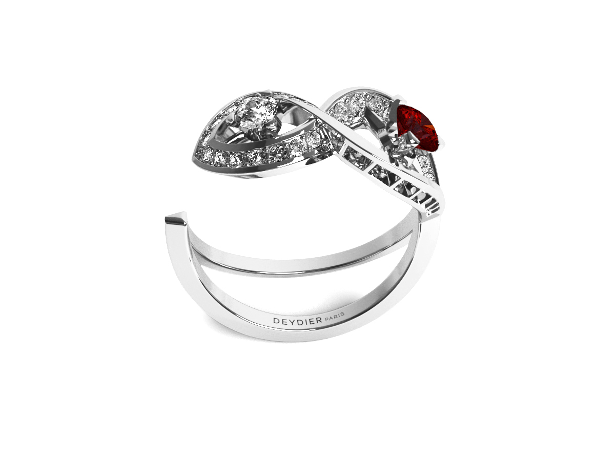 Bague Fairy Tale Infinity - Or Blanc 18 carats<br/> Diamants blancs & rubis