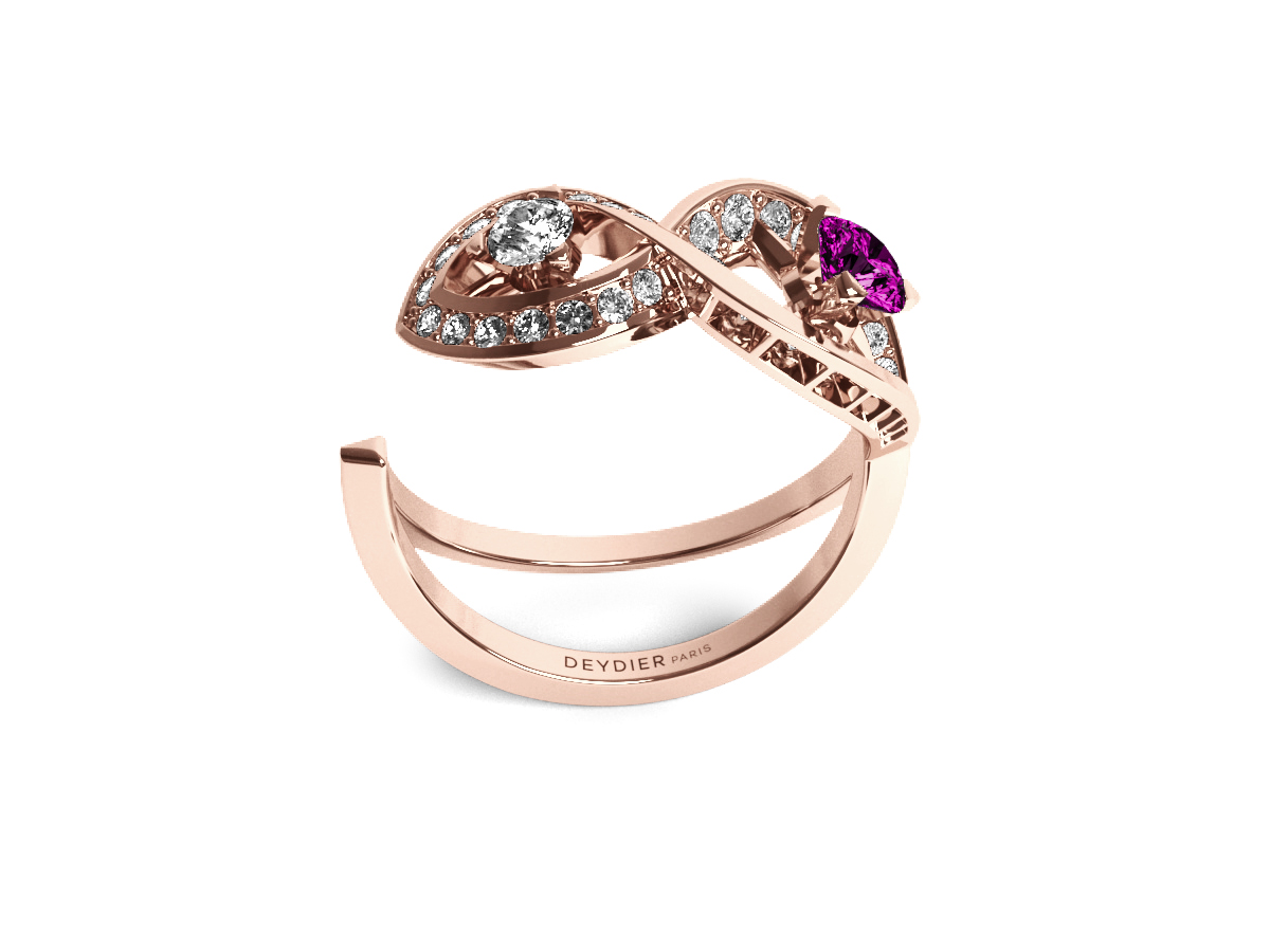 Bague Fairy Tale Infinity - Or Rose 18 carats<br/> Diamants blancs & saphir rose